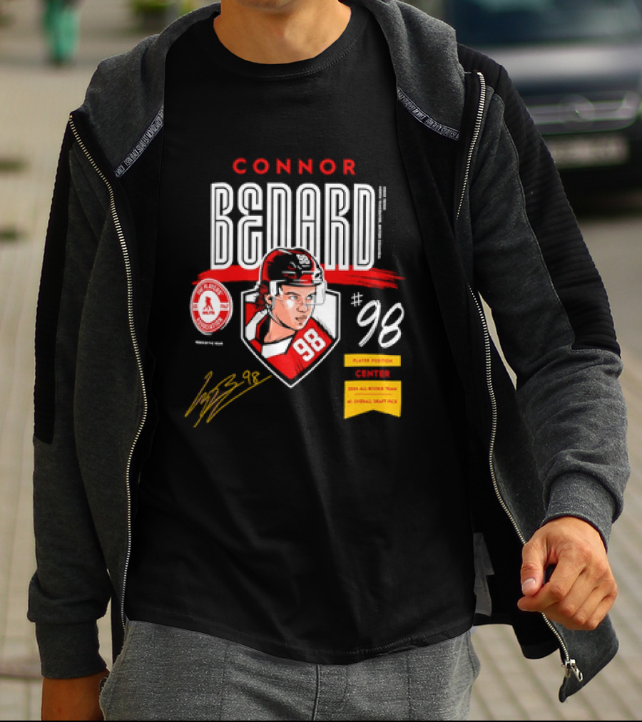 Connor Bedard Chicago Blackhawks #98 Rookie Spotlight Player Position Draft Pick T-Shirt