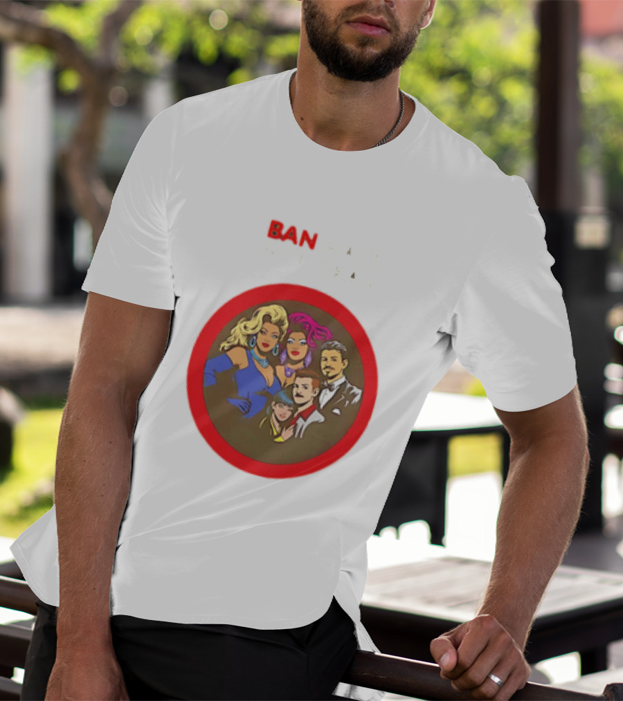 Ban Hate Not Drag Retro LGBTQ+ Inclusive Message T-Shirt