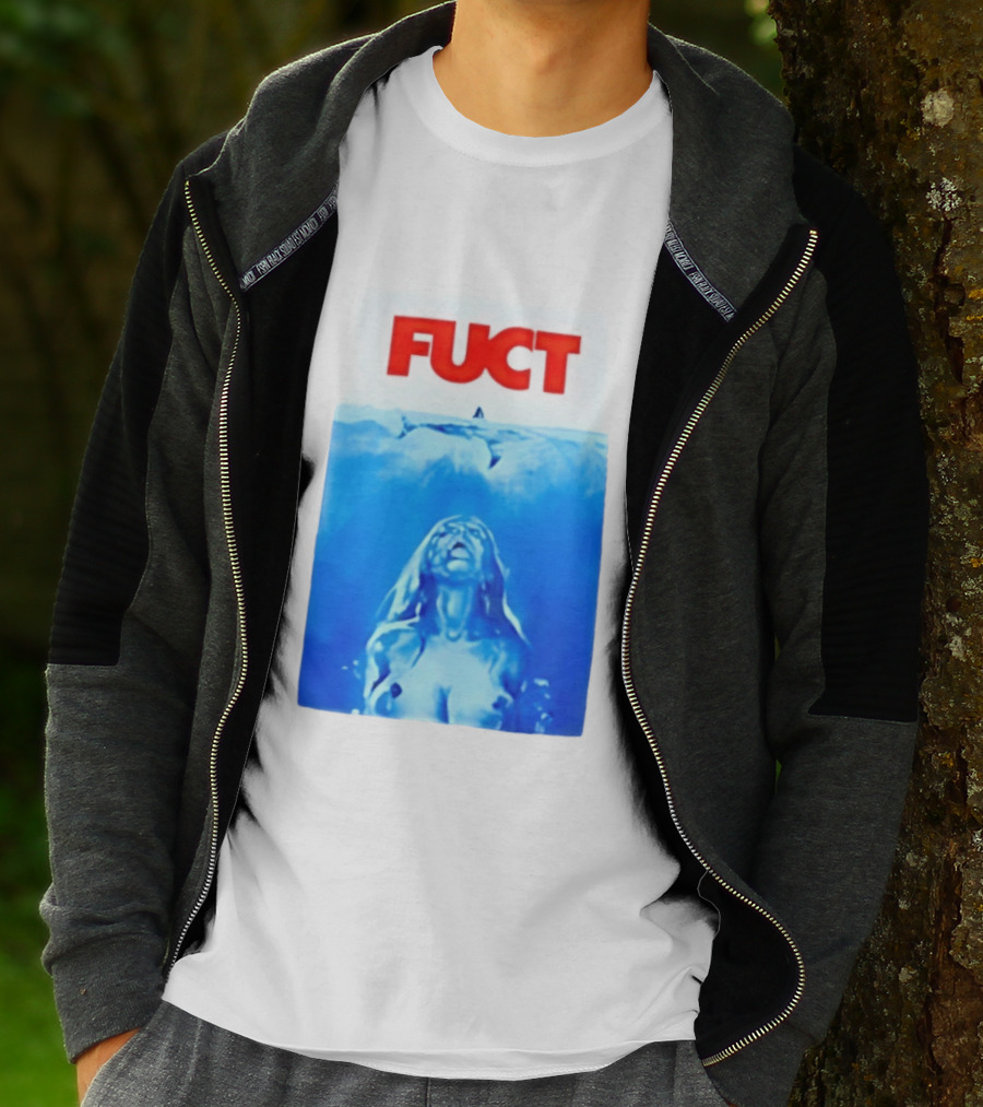 FUCT Jaws Ocean Shark Woman Swimming T-Shirt