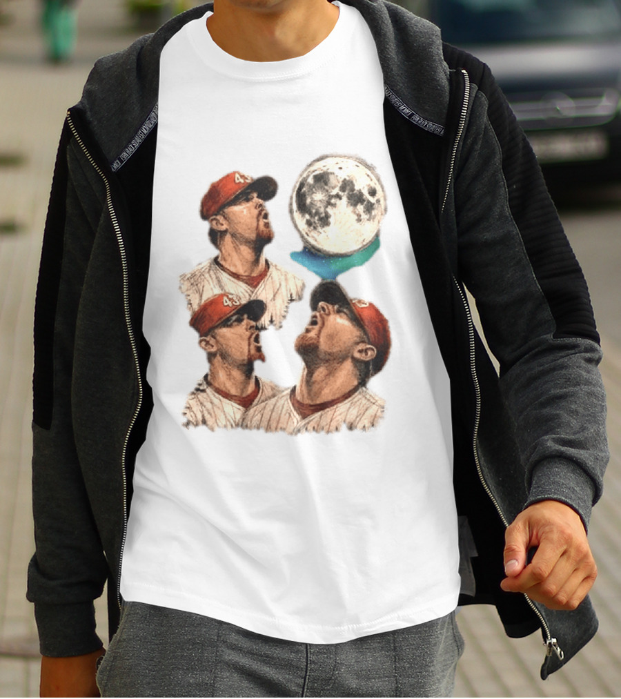 Patrick Sandoval 43 Los Angeles Angels MLB Baseball Moon Northern Lights T-Shirt
