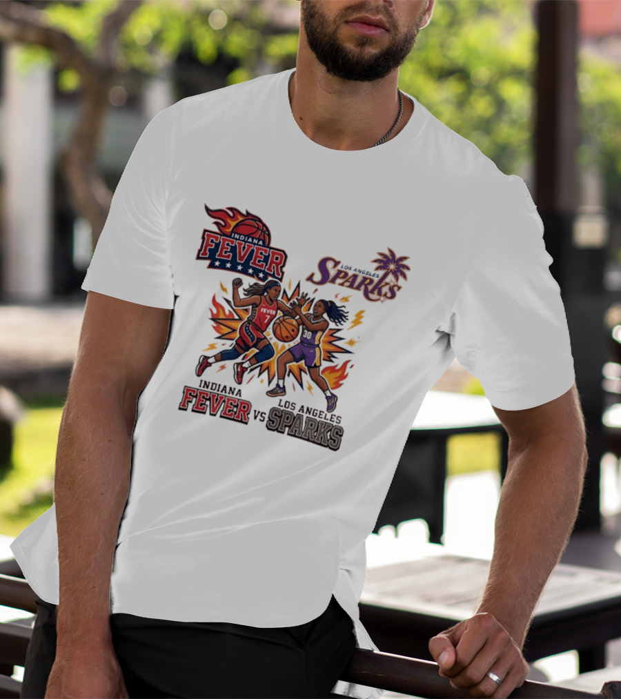 Indiana Fever Vs Los Angeles Sparks Basketball Players T-Shirt