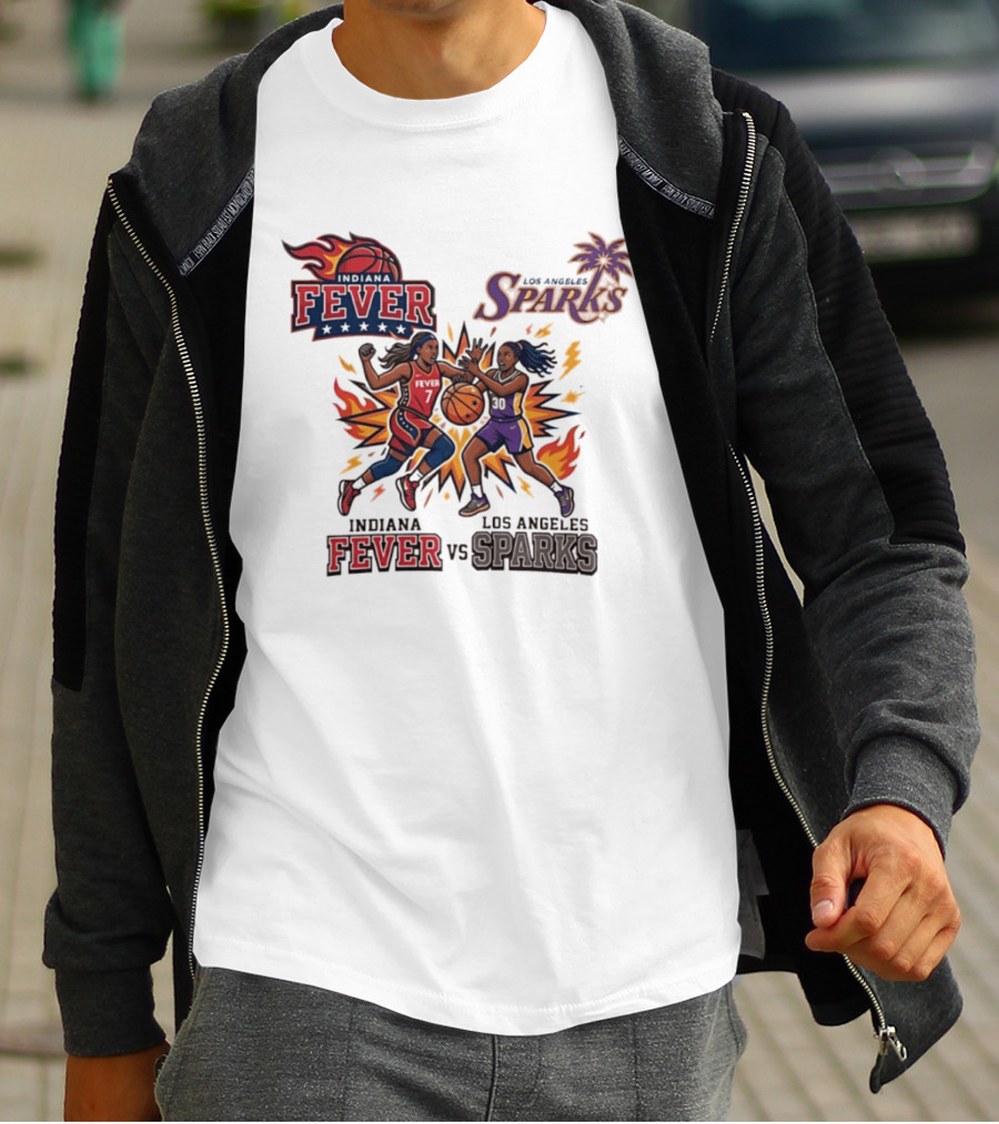 Indiana Fever Vs Los Angeles Sparks Basketball Players T-Shirt