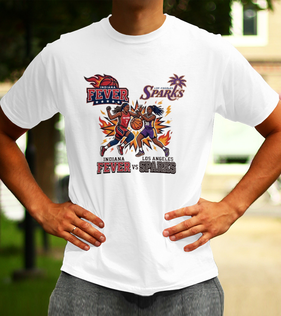 Indiana Fever Vs Los Angeles Sparks Basketball Players T-Shirt
