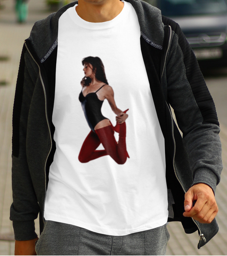 Rebecca Black Age Of The Exhibitionist Red Bodysuit And Stockings T-Shirt
