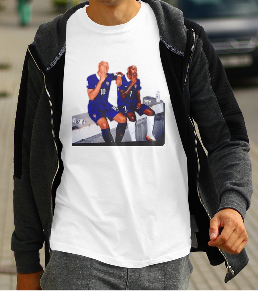 Kylian Mbappe And Ousmane Dembele Smoking And Drinking T-Shirt