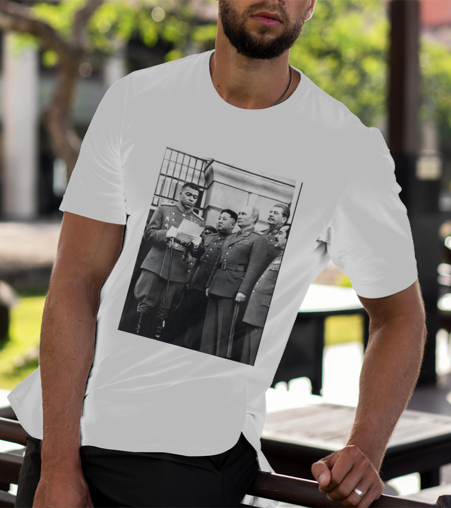 Kylian Mbappé In Historical Dictator Military Uniform Speech Photo T-Shirt