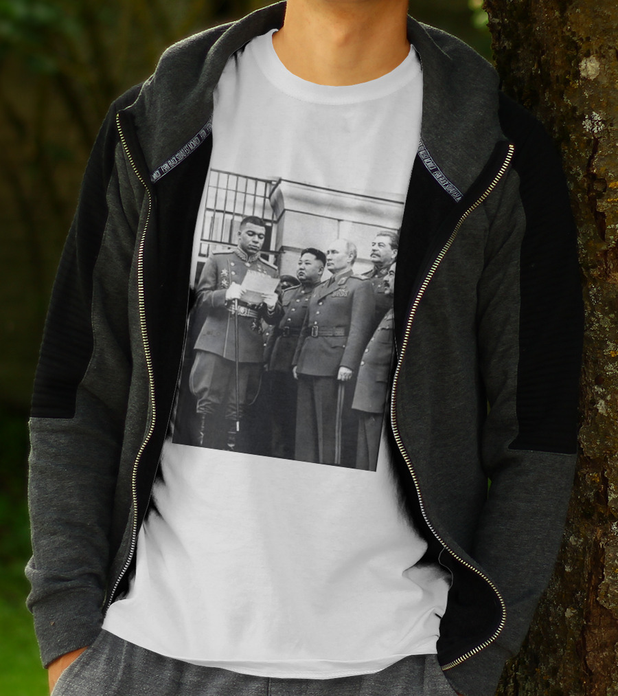 Kylian Mbappé In Historical Dictator Military Uniform Speech Photo T-Shirt