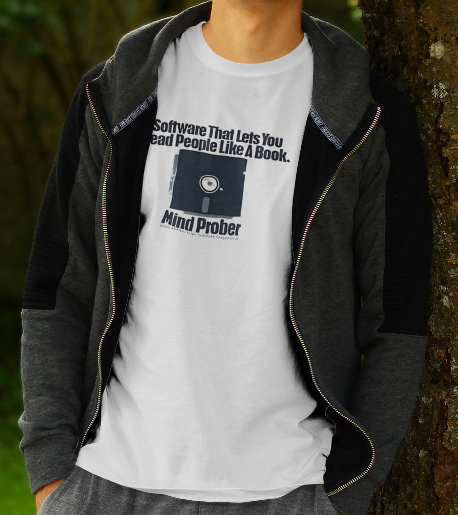 Software That Lets You Read People Like A Book Mind Prober Floppy Disk Retro Sentiment Capture T-Shirt