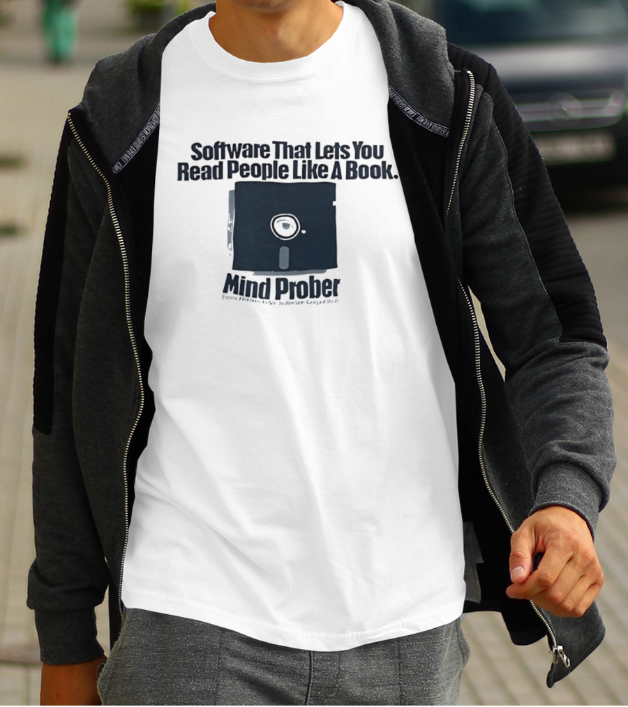 Software That Lets You Read People Like A Book Mind Prober Floppy Disk Retro Sentiment Capture T-Shirt
