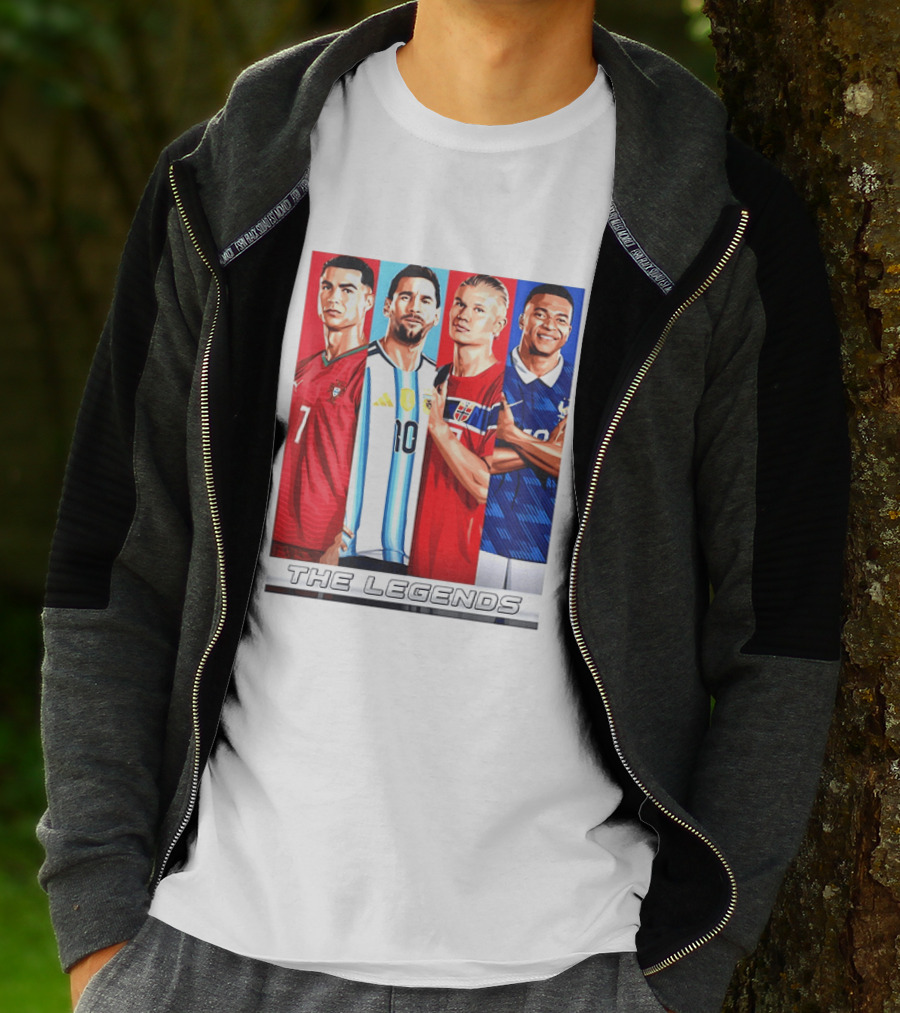 The Legends Ronaldo Messi Haaland Mbappe Football Stars T-Shirt