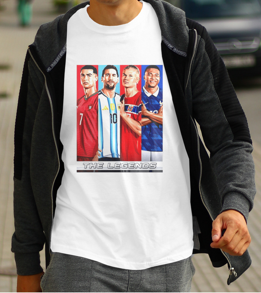 The Legends Ronaldo Messi Haaland Mbappe Football Stars T-Shirt