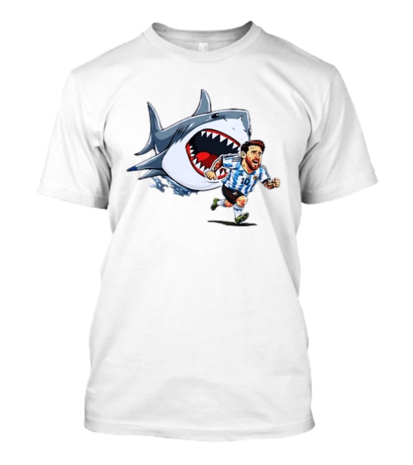 Lionel Messi Argentina Great White Shark Chase Soccer Star T-Shirt