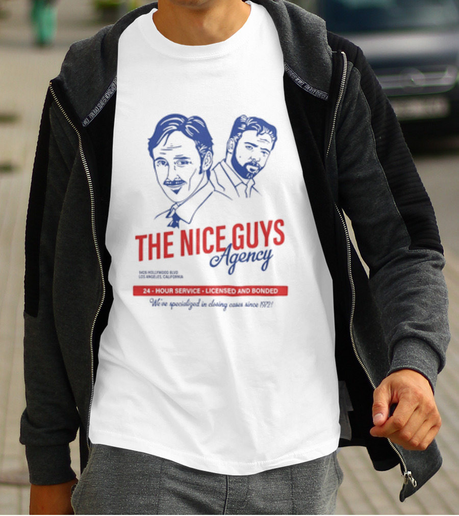 The Nice Guys Agency 24 Hour Service Licensed And Bonded Drawing T-Shirt