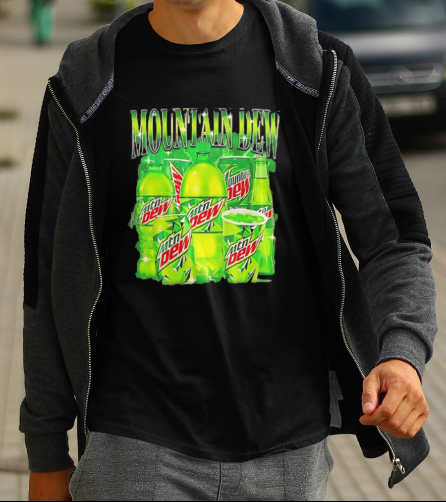 Mountain Dew Green Beverage Collection Bottles And Cans T-Shirt