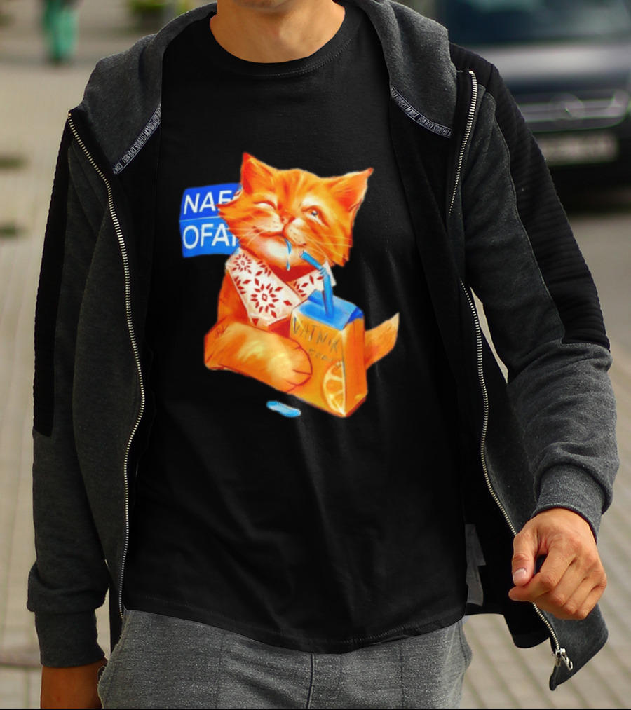NAFO Fella Orange Cat Drinking VATNIK Tears T-Shirt
