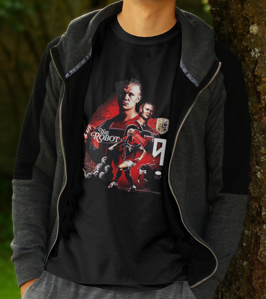 Erling Haaland Norway The Robot 9 Football Legend Norway Crest T-Shirt
