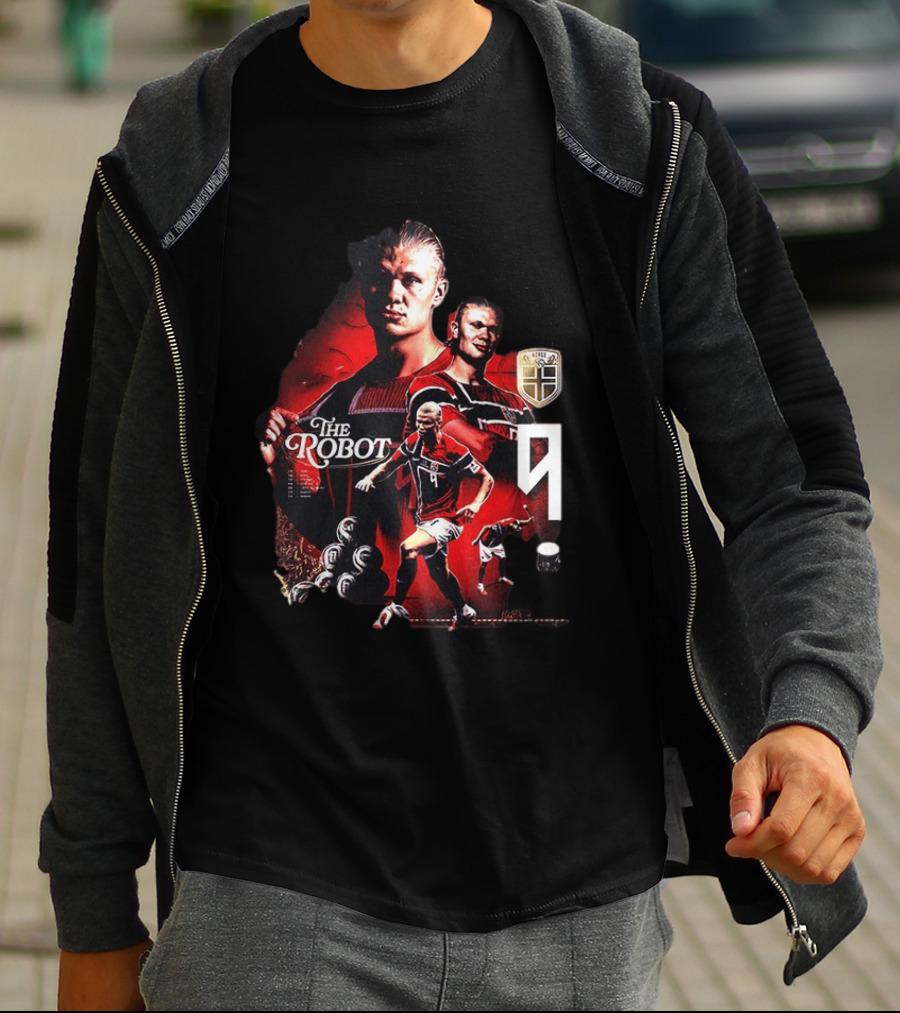Erling Haaland Norway The Robot 9 Football Legend Norway Crest T-Shirt