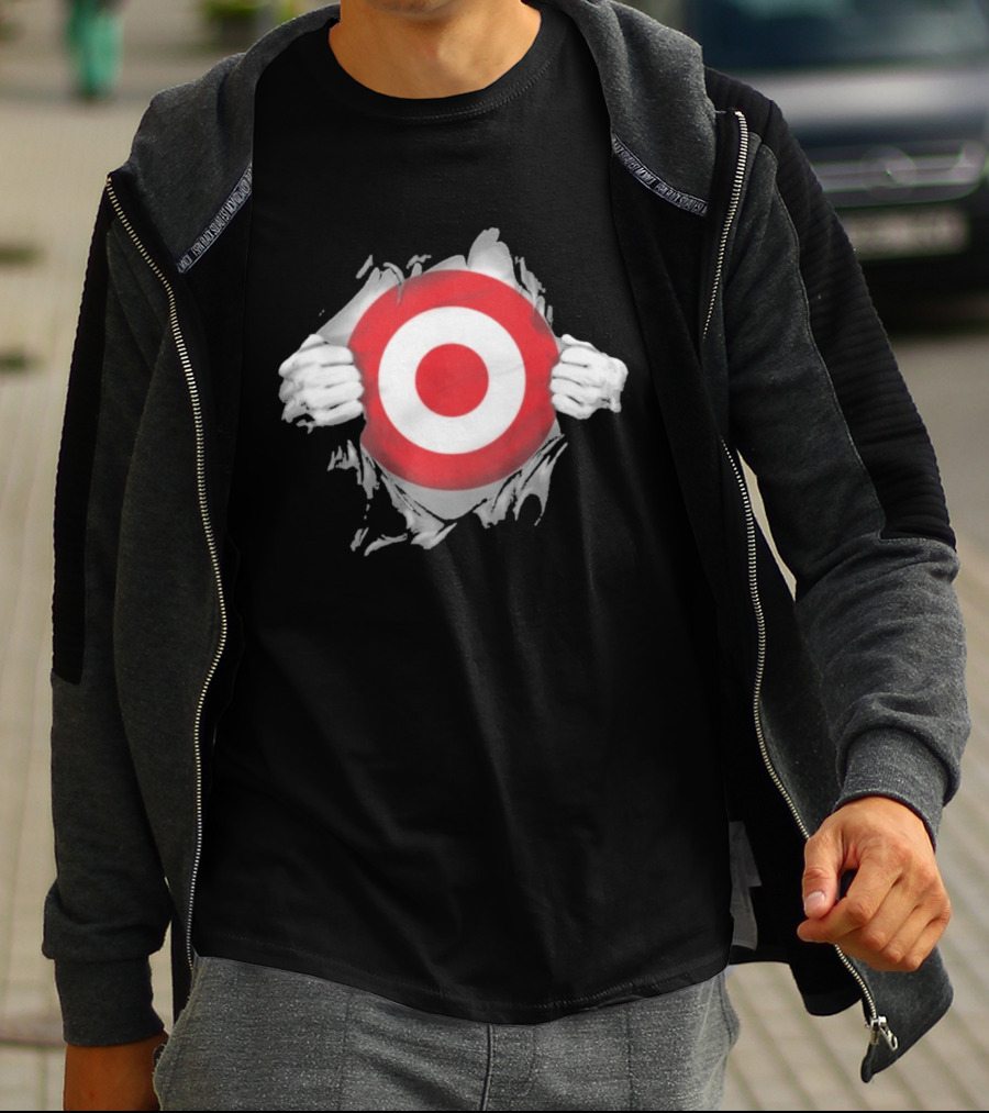 Target Ripped Chest Superhero Torn Look Employee Impact T-Shirt