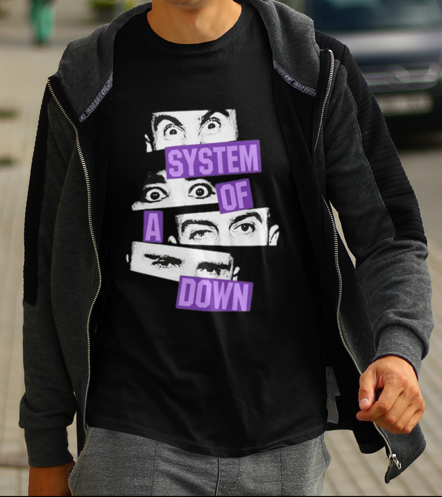 Original System Of A Down Soad Eu Uk Tour 2026 Toxic City System Down Eyes T-Shirt