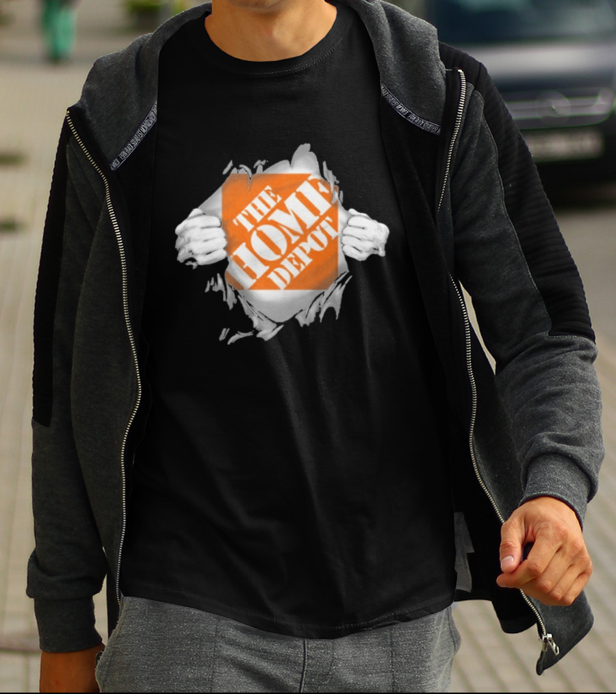 The Home Depot Ripped Chest Superhero Torn Employee T-Shirt