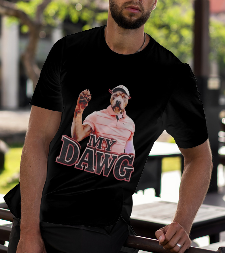 Tiger Woods Golfing Pitbull My Dawg T-Shirt