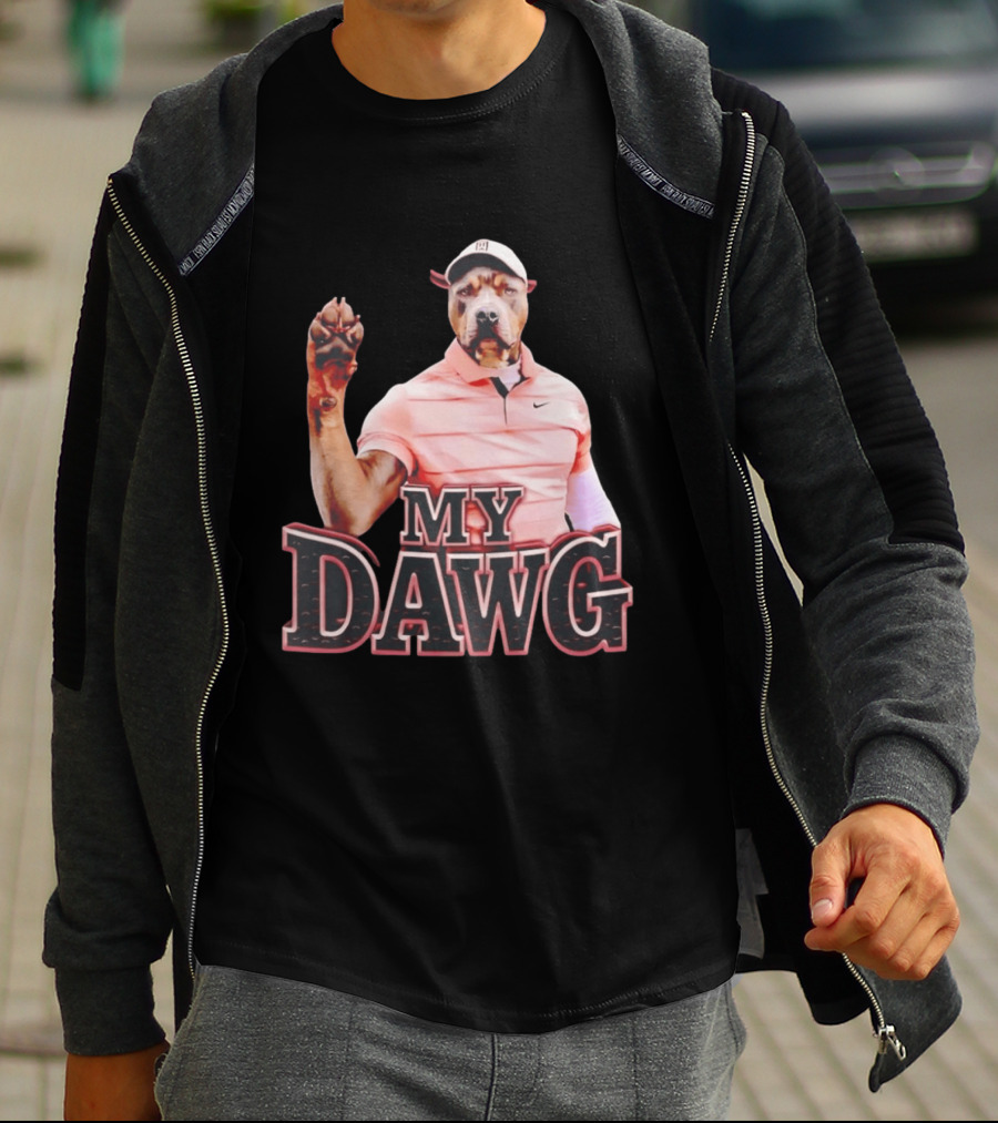 Tiger Woods Golfing Pitbull My Dawg T-Shirt