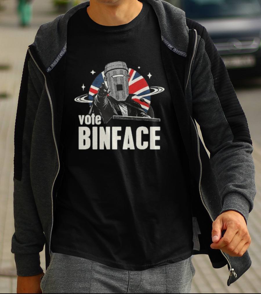 Vote Binface UK Political Satire Union Jack Space T-Shirt