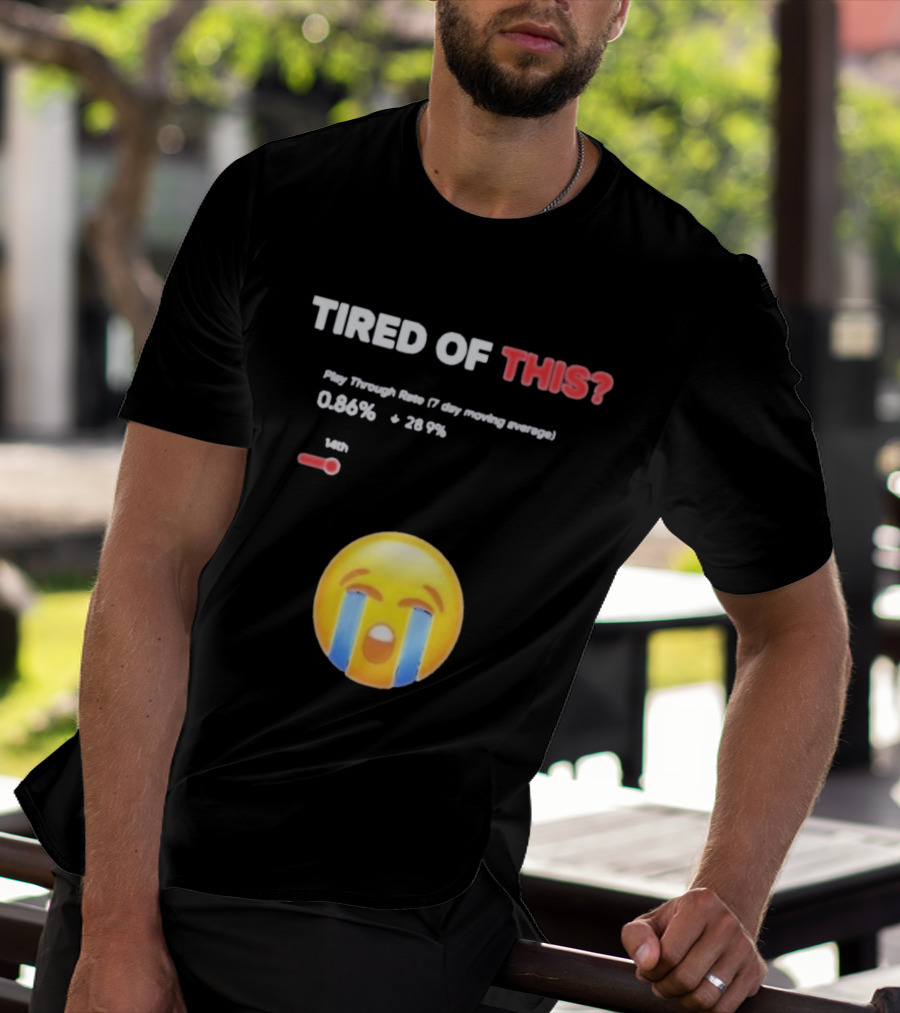 Tired Of This Play Through Rate 0.86% Crying Emoji Trend T-Shirt
