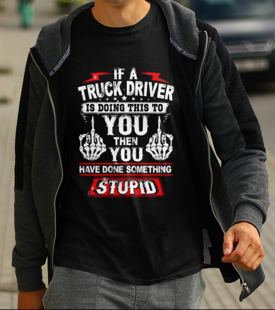 If A Truck Driver Is Doing This To You Then You Have Done Something Stupid T-Shirt