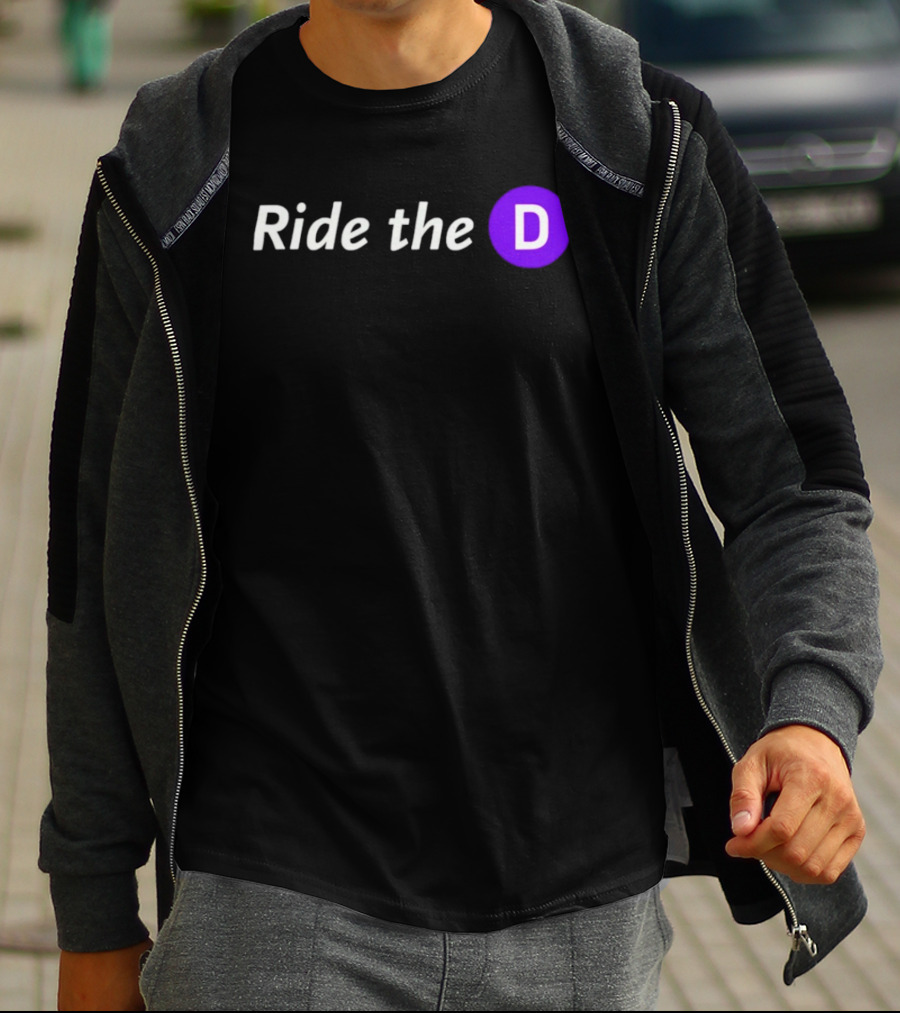 Ride The D Text With Purple Circle Letter D T-Shirt
