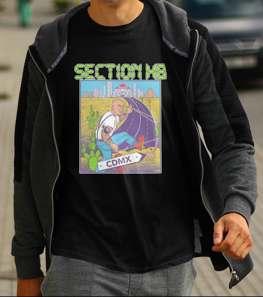 Section H8 CDMX Mexico City Punk Scene Urban Landscape With Cactus T-Shirt