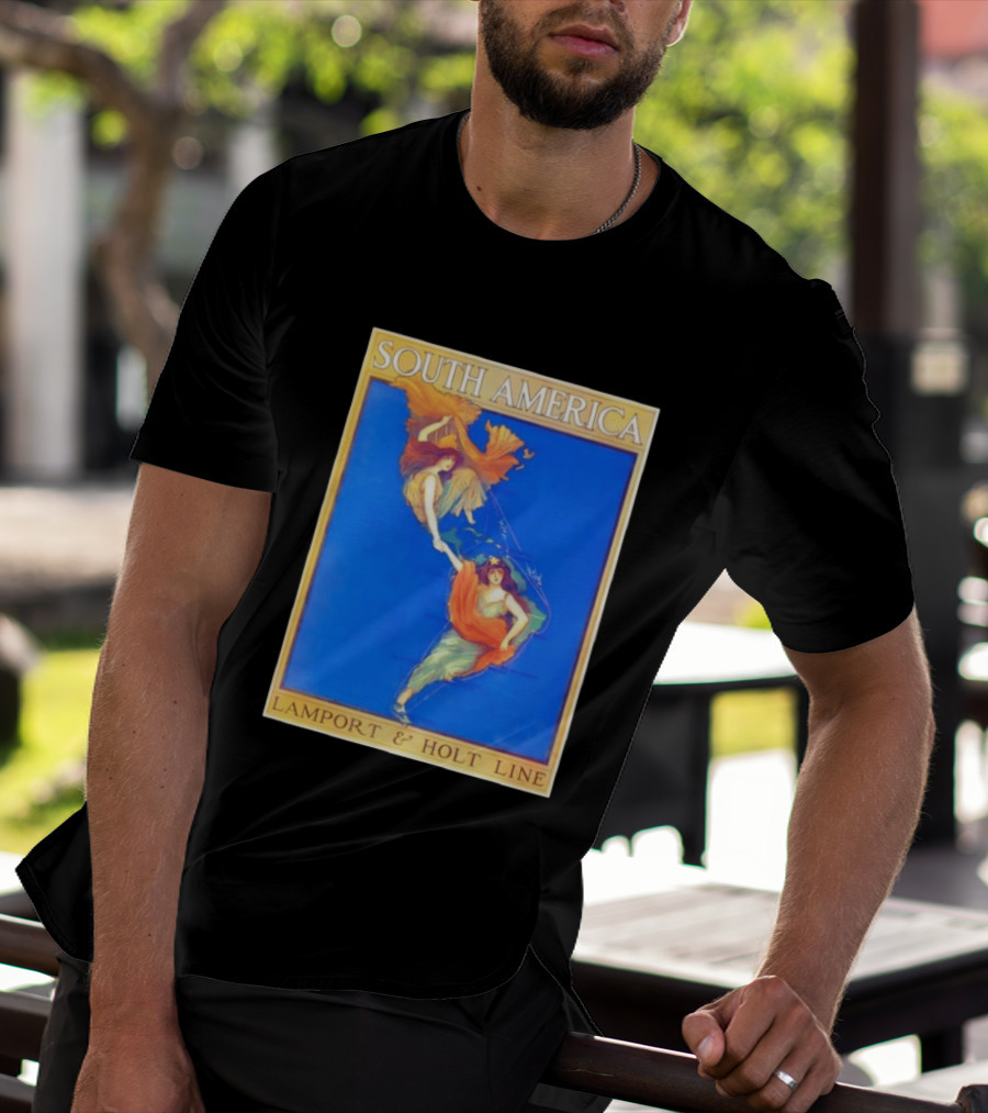 South America Lamport And Holt Line Travel With Women Map T-Shirt