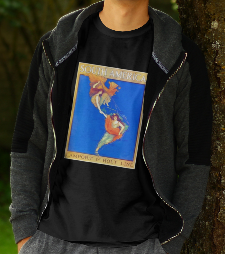 South America Lamport And Holt Line Travel With Women Map T-Shirt