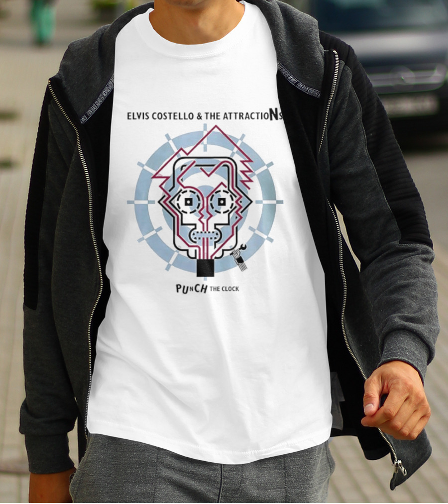 Elvis Costello And The Attractions Punch The Circuit Board Robot T-Shirt