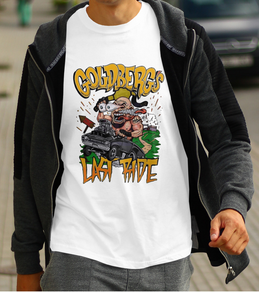 Goldberg's Last Ride Wrestling Cartoon Car WCW WWE T-Shirt