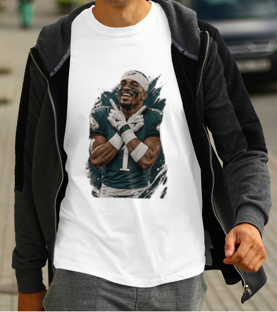 Philadelphia Eagles Jalen Hurts Celebratory Pose Football Team Gear T-Shirt