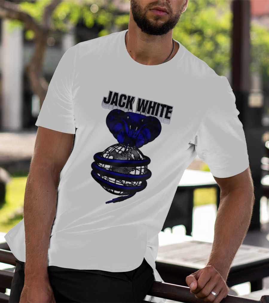 Jack White Cobra Wrapped Around Globe Music Band T-Shirt