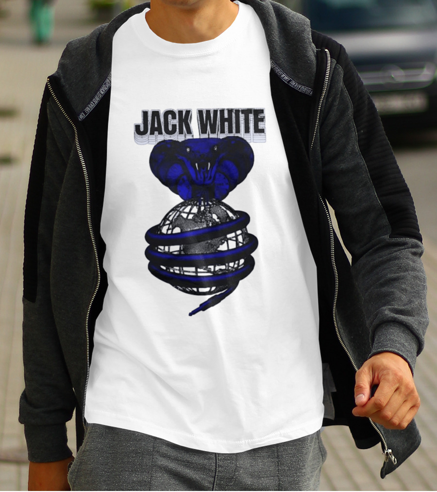 Jack White Cobra Wrapped Around Globe Music Band T-Shirt