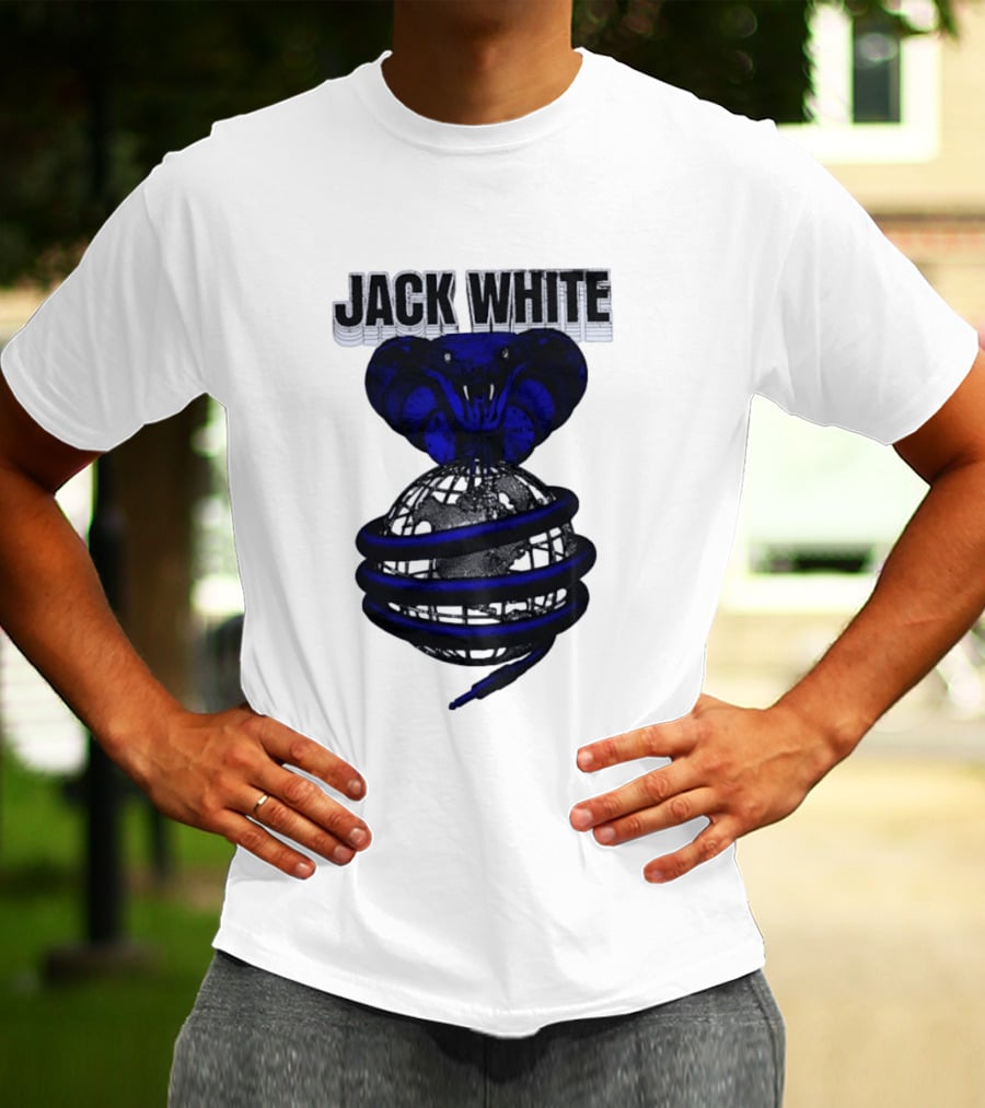 Jack White Cobra Wrapped Around Globe Music Band T-Shirt