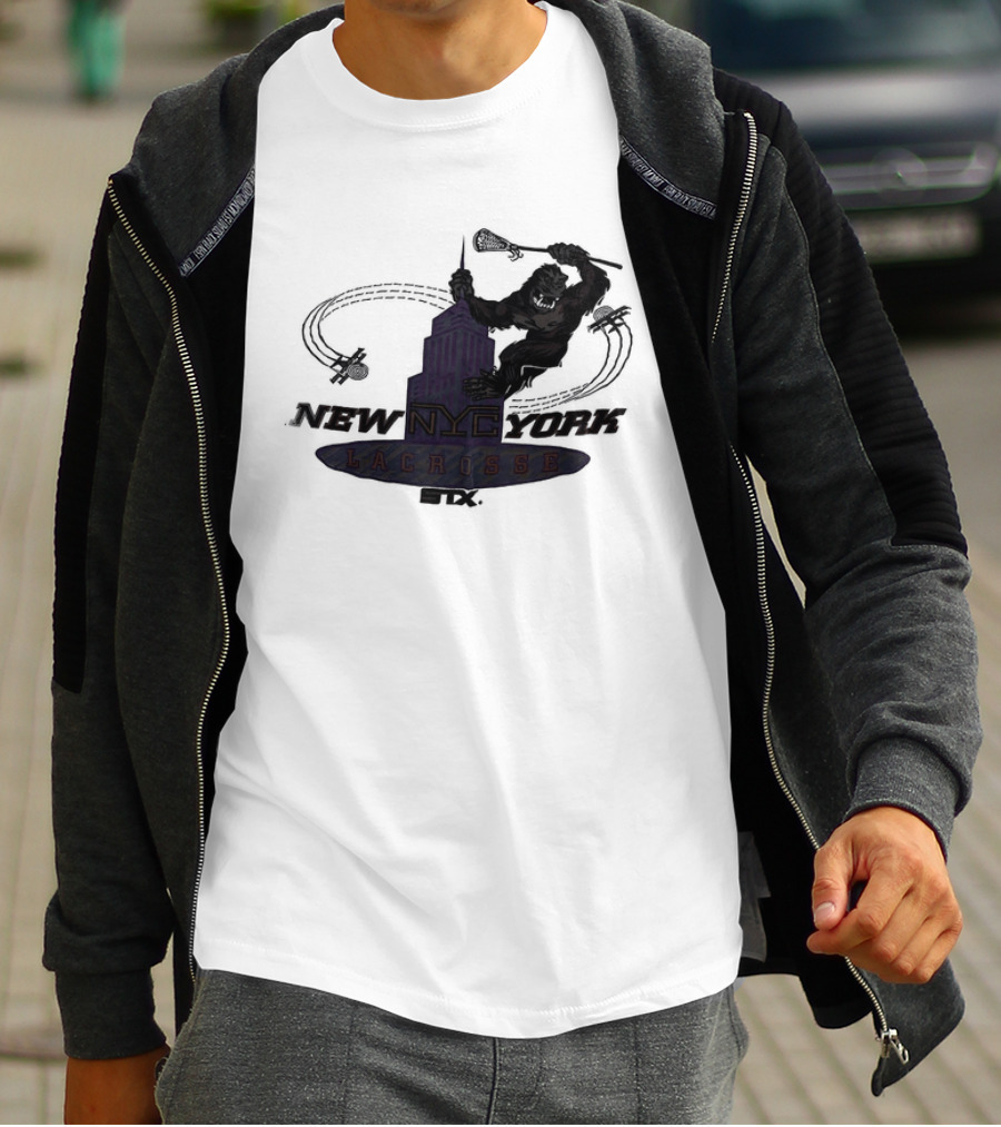 King Kong Empire State Building New York Lacrosse T-Shirt