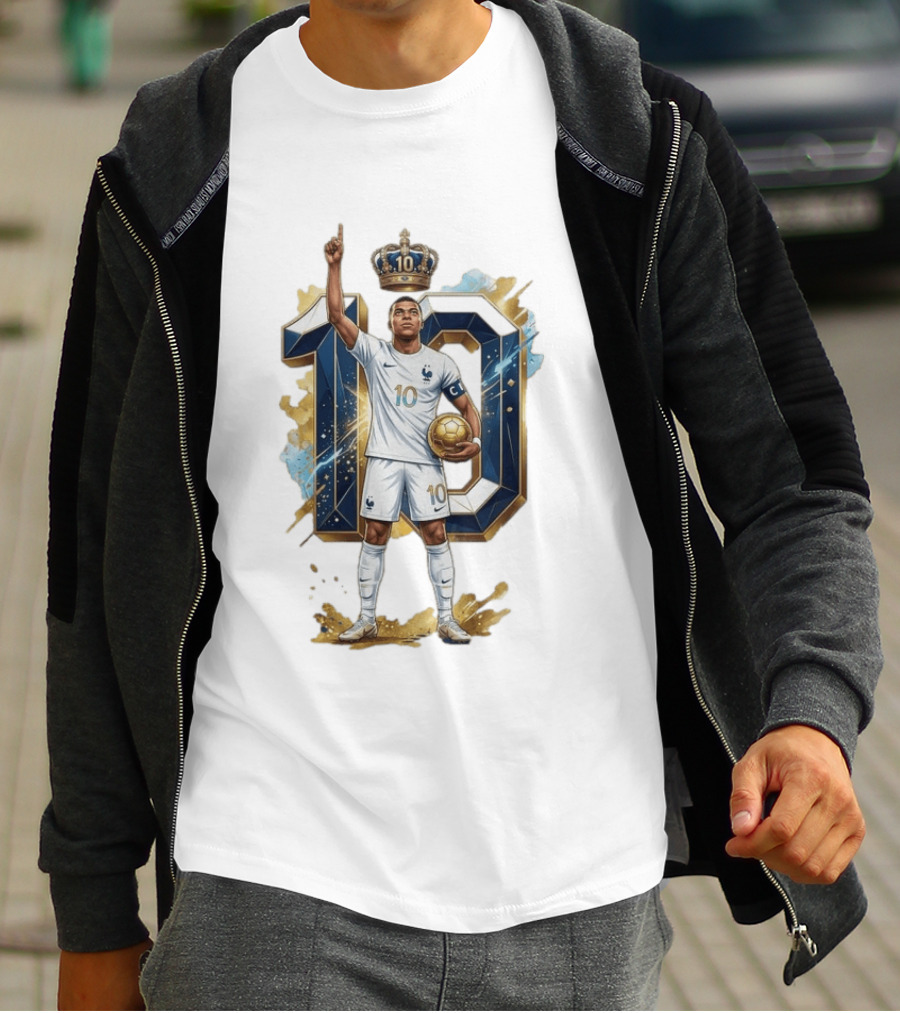 Kylian Mbappe France Number 10 Crowned Footballer T-Shirt