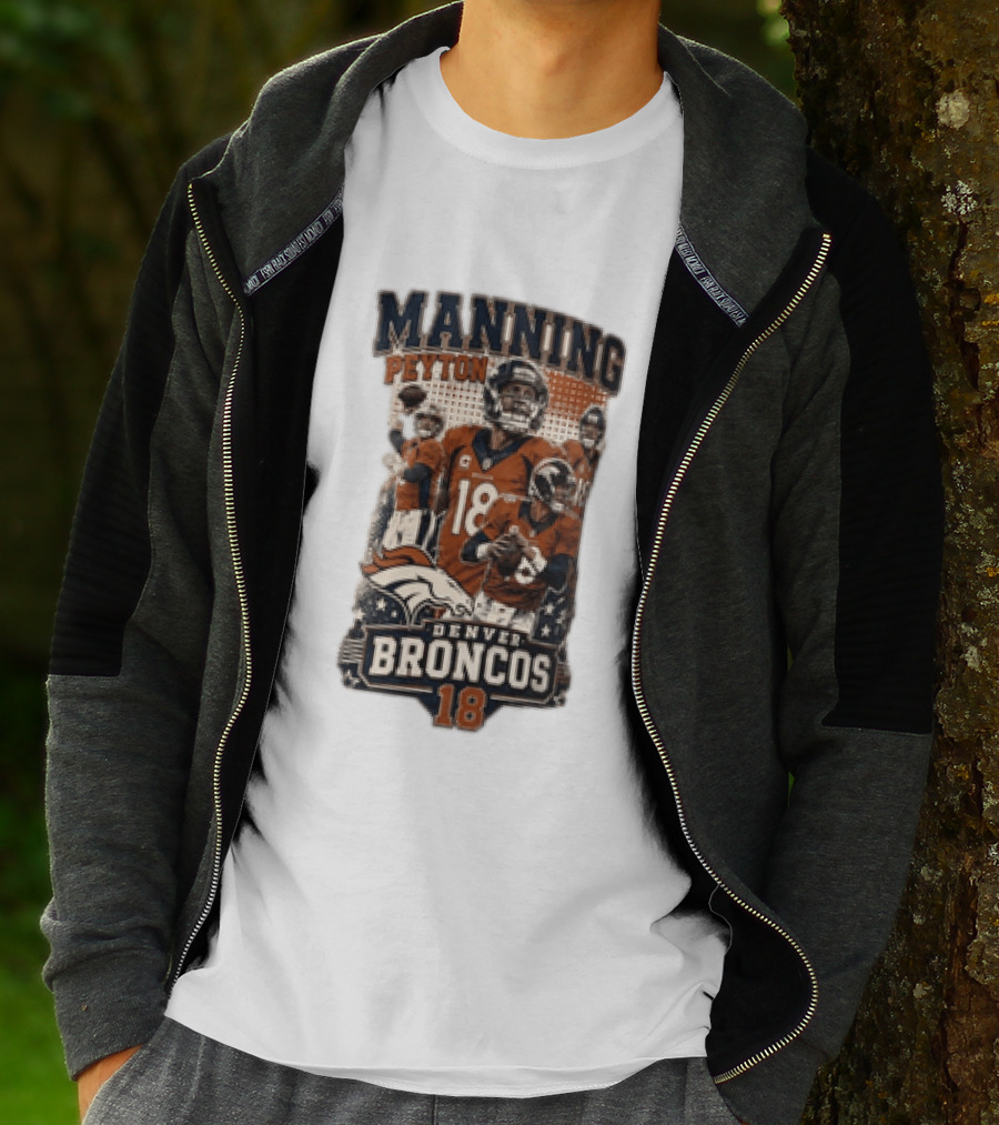 Manning Peyton Denver Broncos 18 Football Player Broncos T-Shirt