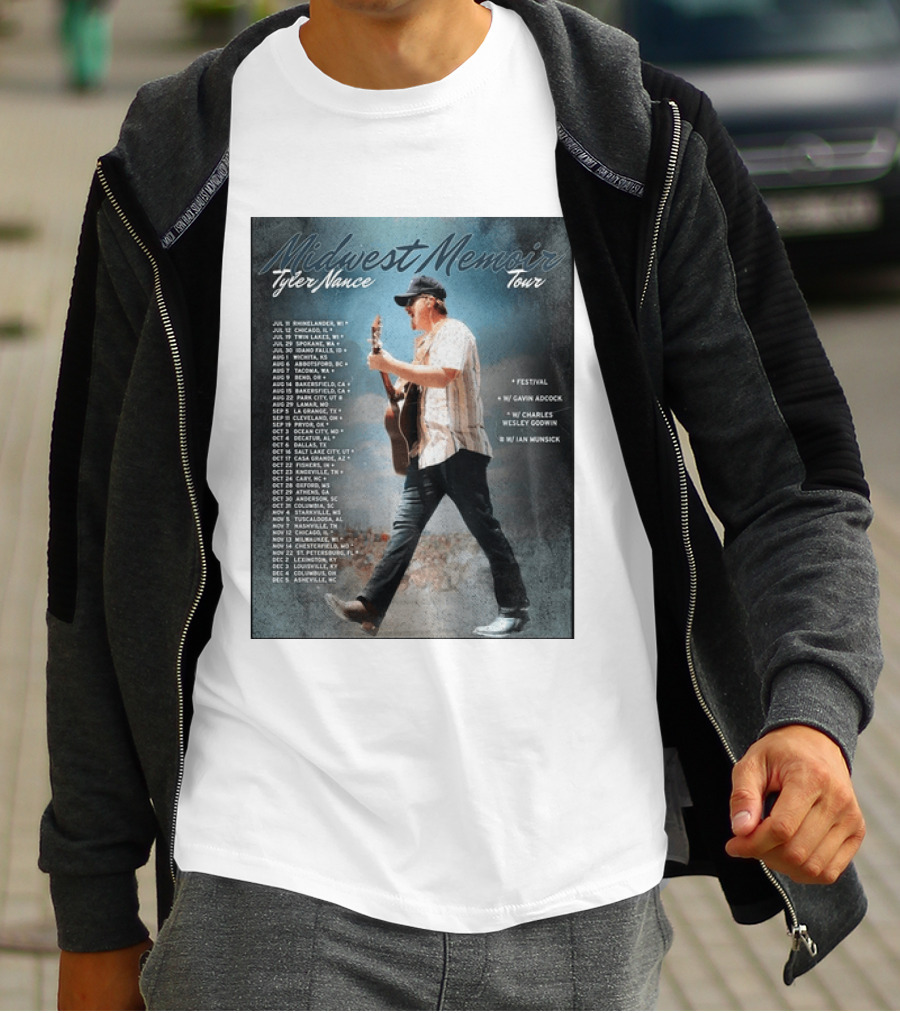 Midwest Memoir Tyler Nance Tour 2026 With Gavin Adcock Charles Wesley Godwin Ian Munsick T-Shirt