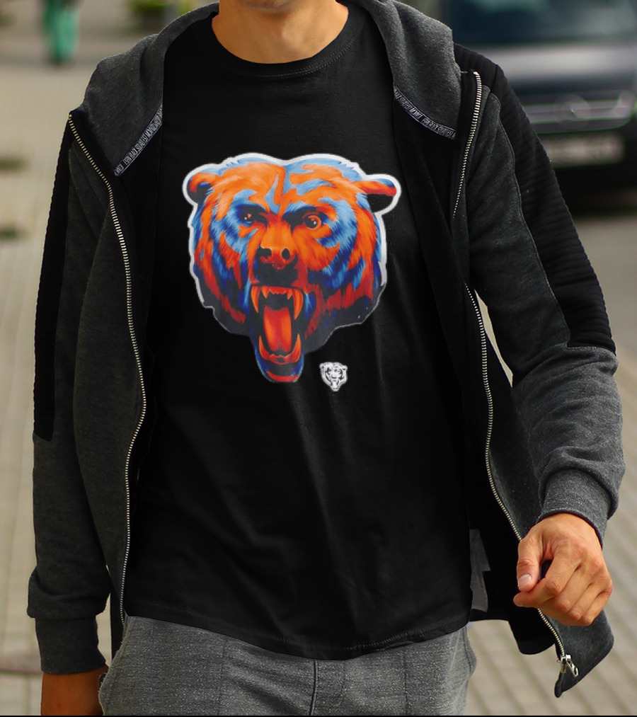 Chicago Bears Fierce Roaring Bear Face T-Shirt
