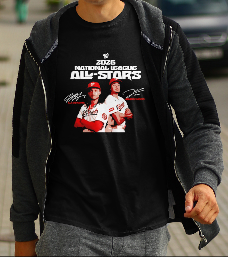 2026 Washington Nationals CJ Abrams James Wood National League All Stars T-Shirt