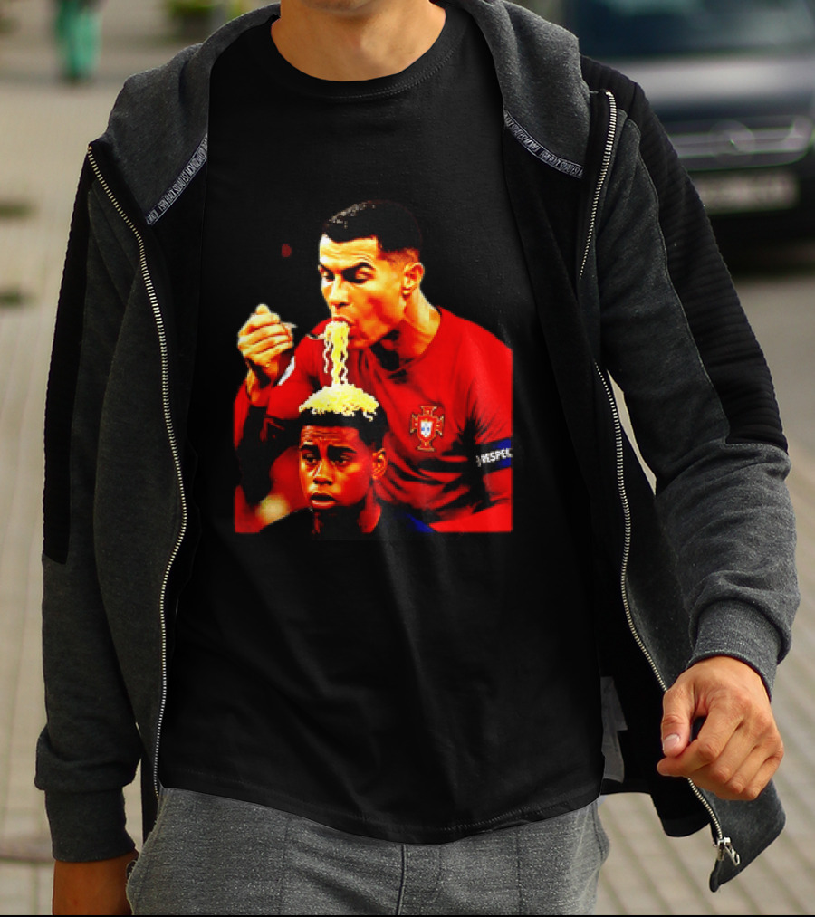 Cristiano Ronaldo Eating Noodles Meme Portugal Football UEFA T-Shirt