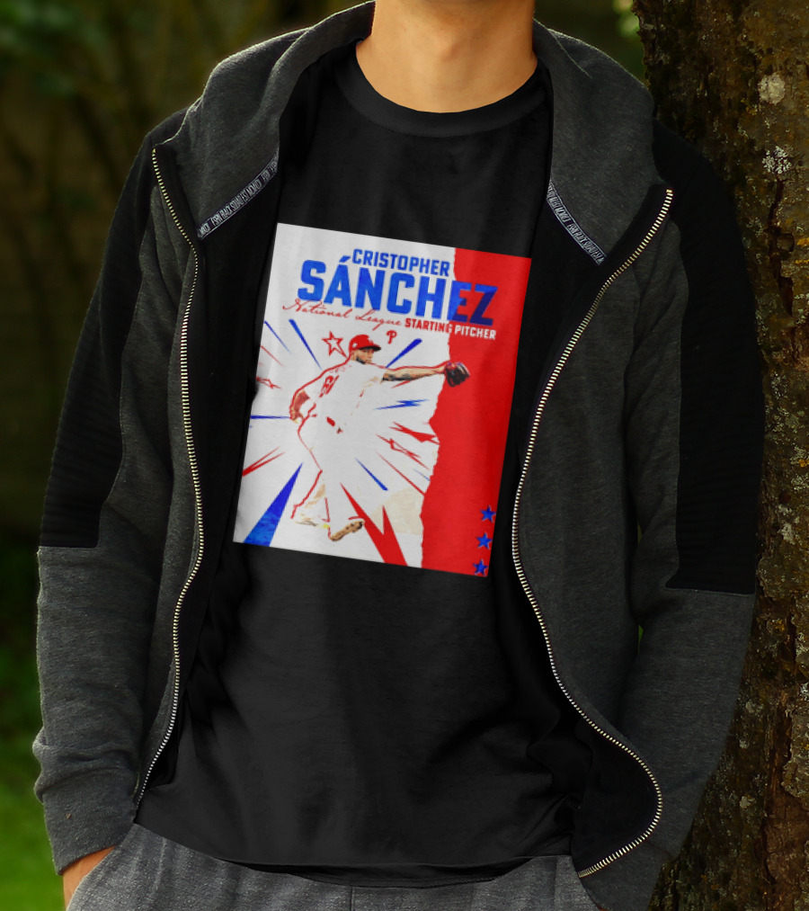 Cristopher Sánchez Philadelphia Phillies National League Starting Pitcher Red White Blue Stars T-Shirt