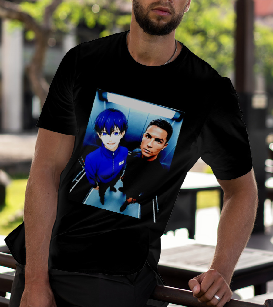 Ema Isagi Cristiano Ronaldo Collaboration Blue Lock Anime Football Star T-Shirt