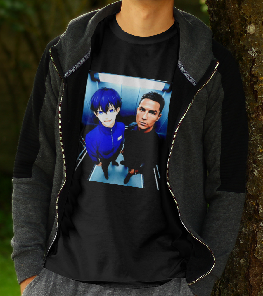Ema Isagi Cristiano Ronaldo Collaboration Blue Lock Anime Football Star T-Shirt