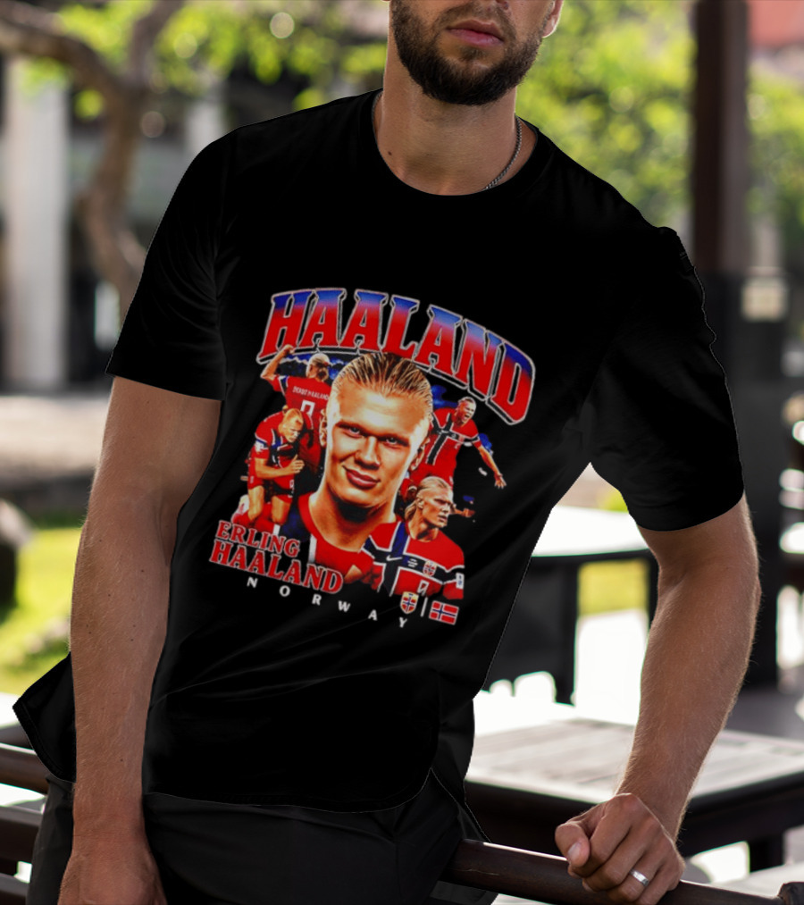 Erling Haaland Norway Football Legend Champion Norway Flag T-Shirt